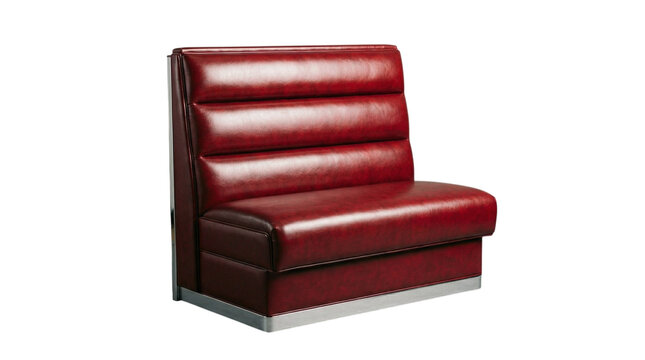 Vintage style red leather diner bench seat