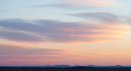 Obraz premium Soft pastel sky clouds horizon dusk horizon light