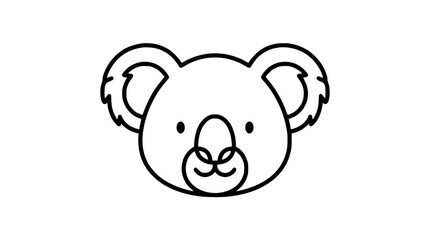 Fototapeta premium Simple koala face line art icon