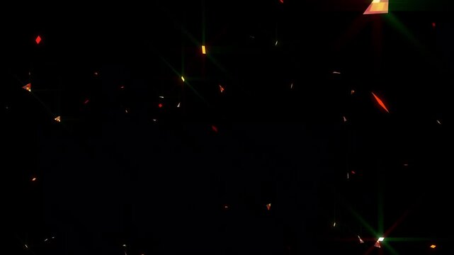 Party popper confetti explosions in slow motion, colorful falling confetti celebration overlay on black screen with alpha channel, 4k holiday animation