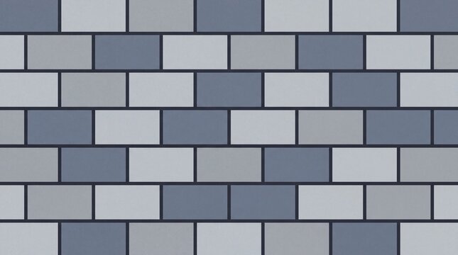 Flat geometric slate gray cinder block wall seamless pattern background.