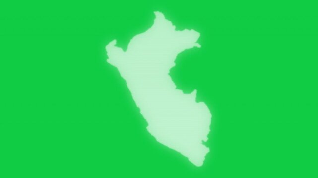 Peru VHS old screen effect map pop animation green background