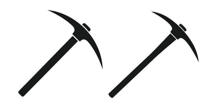 Two black pickaxe icons