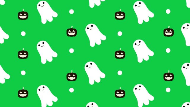 Funny Halloween Ghost Pumpkin Green Screen VFX Cute Spooky Animation