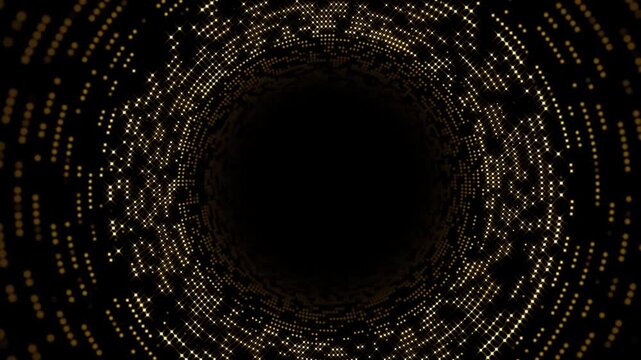 A luminous gold circular design filled glittering particles shines over a dark backdrop, rich festive background weddings, holiday promotions, luxury branding, celebration intros stylish event visuals