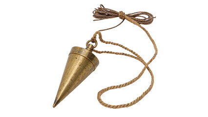 Vintage stone pendulum on a twine rope isolated on transparent background © HarryThomasEvans