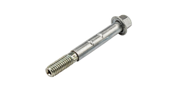 Metallic hex head bolt screw fastener isolated on transparent background