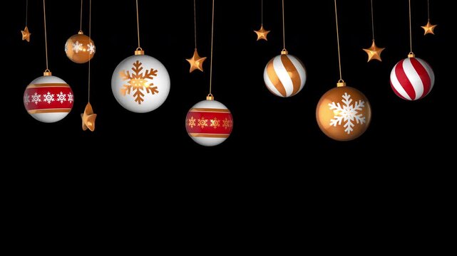 Hanging Christmas ball ornament hanging loop on transparent background