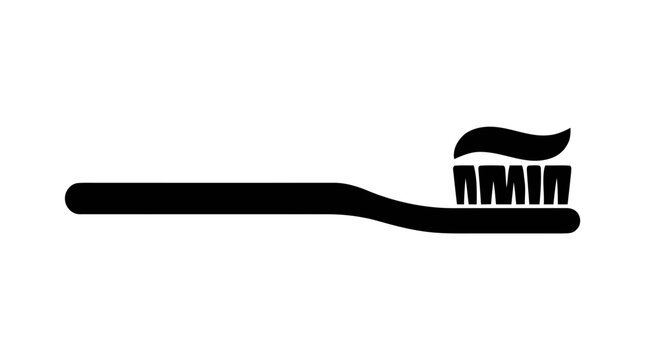 Vector illustration of toothbrush with toothpaste icon on a transparent background