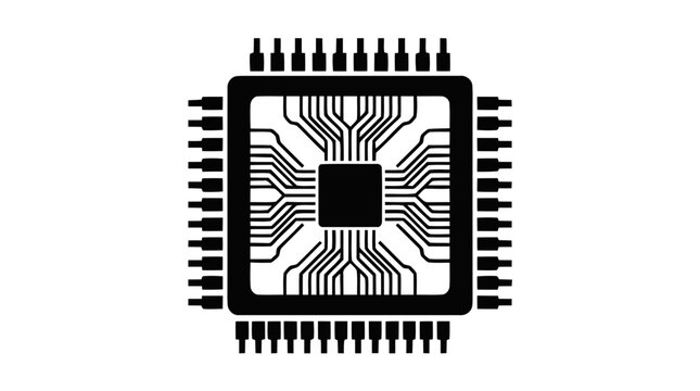 Vector illustration of cpu microprocessor icon on a transparent background