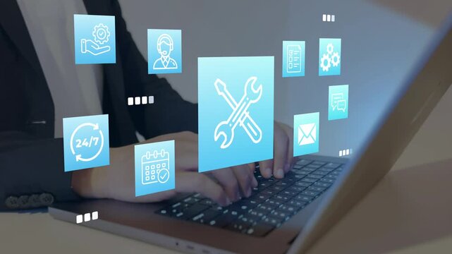 Technical Support and Customer Service Concept with 24/7 Global Assistance