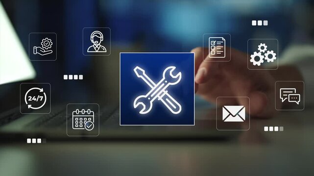 Technical Support and Customer Service Concept with 24/7 Global Assistance