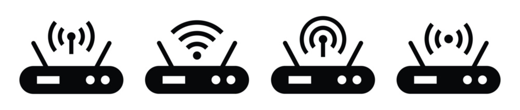 Wifi router set icon illustration