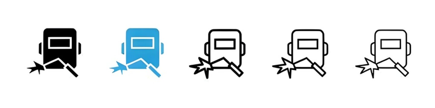 Welding icon collection set. Thin line customizable illustration. Contour symbol. Vector isolated outline drawing. Editable stroke