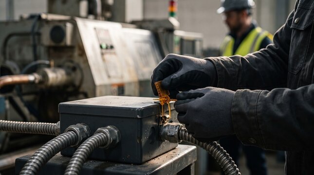 Securing industrial network conduit beside production line