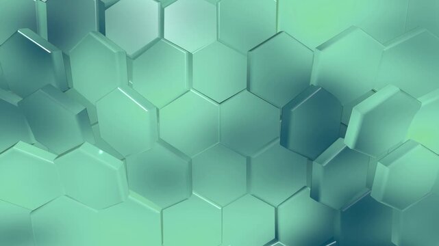 Hexagon 3D background animation with teal geometric honeycomb pattern motion loop
