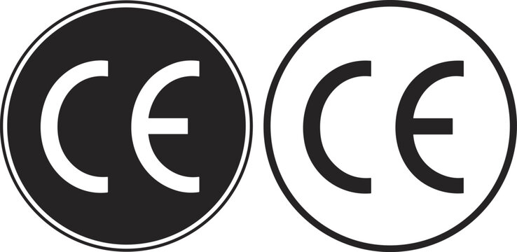 CE Mark Certification Symbol Icons in Black