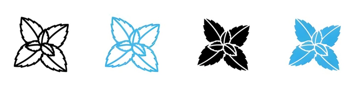Fresh Mint Leaf Icon Ideal for Food, Beverage, and Wellness Designs. Thin line customizable illustration. Contour symbol. Vector isolated outline drawing. Editable stroke