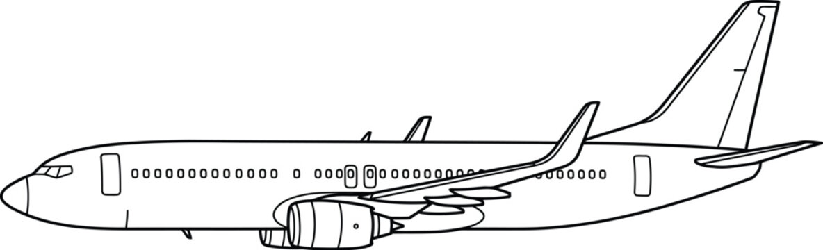 hand drawn vector illustration of an old airplane