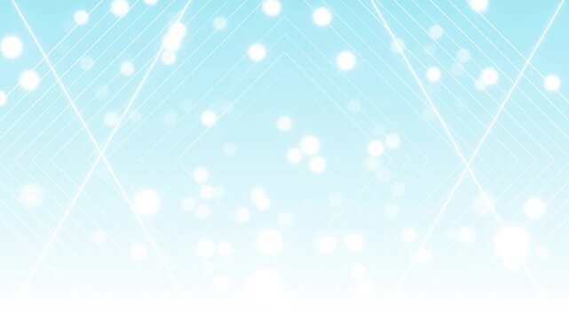 Bright cyan and white geometric animation soft glowing circles, diagonal outlines, and airy copy space. clean branding, medical visuals, education, business slides, events, modern digital content.