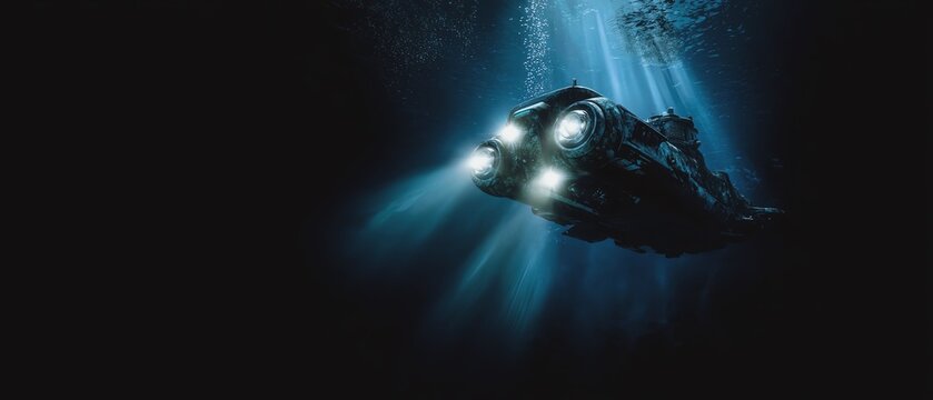 Advanced submarine exploring deep ocean depths.