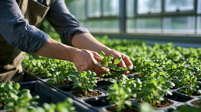 Worker Fitting a Nursery Capillary Mat