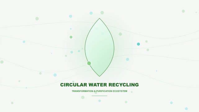 Green leaf with visible veins above circular recycling text