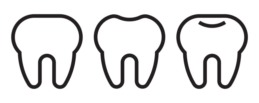 Tooth icon set. Dental care concept.