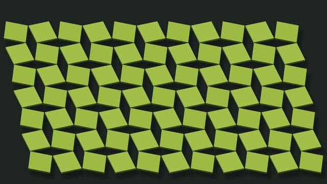 Rotating square auxetic inspired lattice in graphite and lime, seamless loop