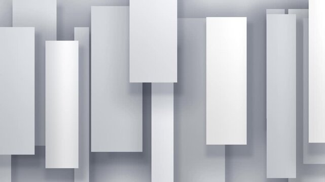 Abstract white 3D geometric rectangles motion background seamless loop