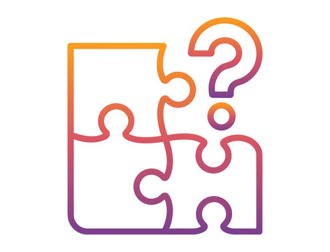 Puzzle Pieces and Question Mark: A visual representation of a problem or challenge, depicted by incomplete puzzle pieces and an interogation mark, symbolizing confusion, a question.