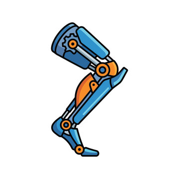 mechanical limb vector illustration of a robotic bionic leg for technology concepts