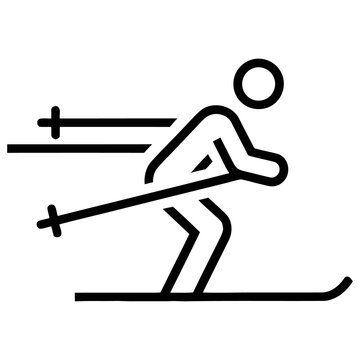 Downhill skiing winter sport athlete vector icon