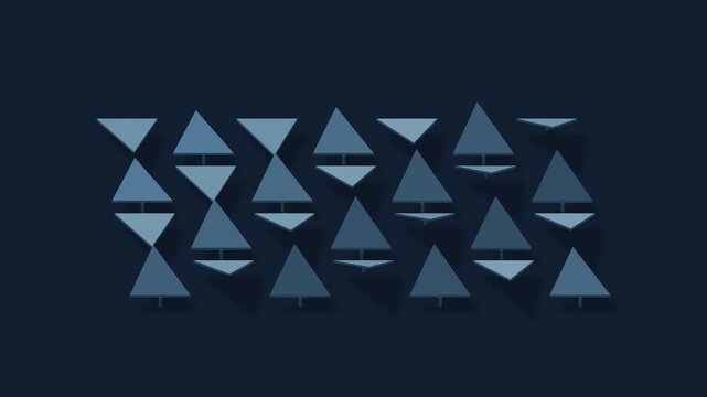 Deploying triangular canopy panels in indigo and ivory, seamless loop