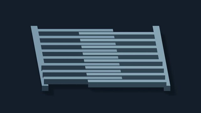 Interleaved sliding comb structure in titanium and ice blue, seamless loop