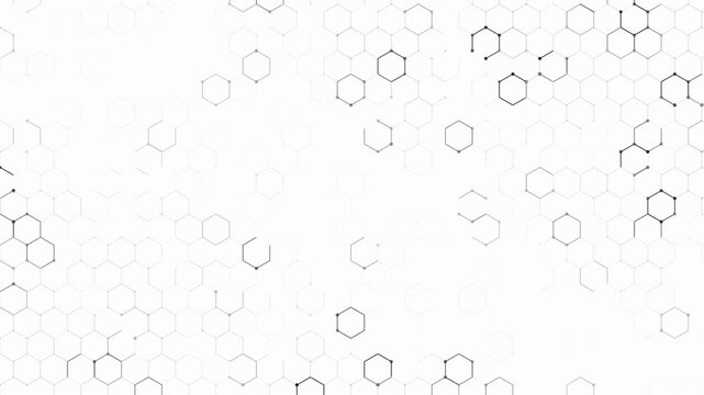 Abstract Science Background with Animated Chemical Molecular Structures.