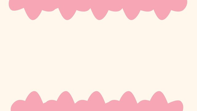 Animated pastel pink scalloped curves frame a cream center with spacious blank space and soft playful style