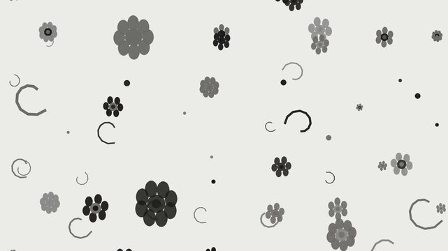 Gray ornamental medallion motion background seamless loop animation