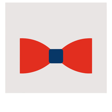 Red bow tie with blue center