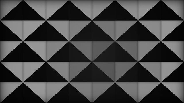 Geometric black and white triangular pattern wallpaper background design with a modern and abstract architectural texture