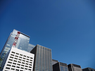 Fototapeta premium 東京の青空と高層ビルが描く都会の景観