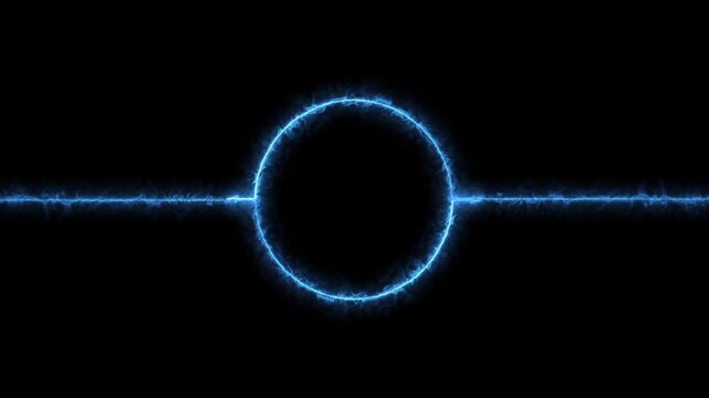 Luminous blue plasma forms a circular portal energetic science fiction visual power systems, electromagnetic concepts, futuristic interfaces, energy fields, transitions technology animations.