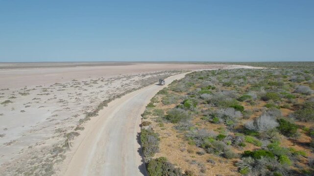 Driving On Desert Road In Francois Peron National Park
