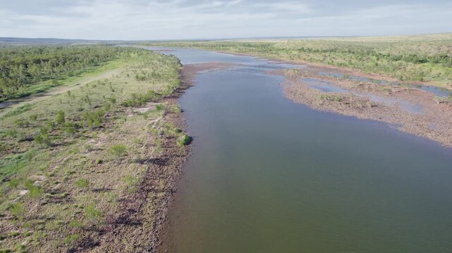 Flyover Pentecost River In The Kimberley Region Of Western Australia