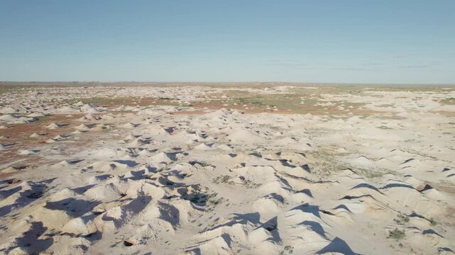 Aerial View of Opal Mining Waste Mounds Scattered Across Coober Pedy
