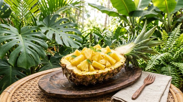 pineapple slices on a plate