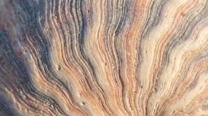 Obraz premium Macro close up of a seashell surface showing organic ridges and textures