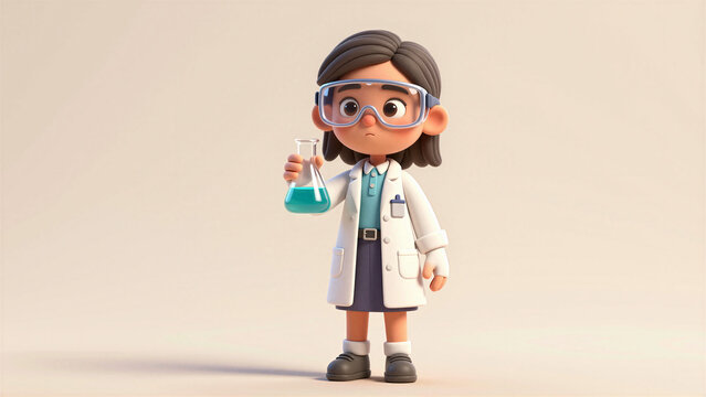 Young Indian Student Scientist Conducting a Chemistry Experiment with a Flask