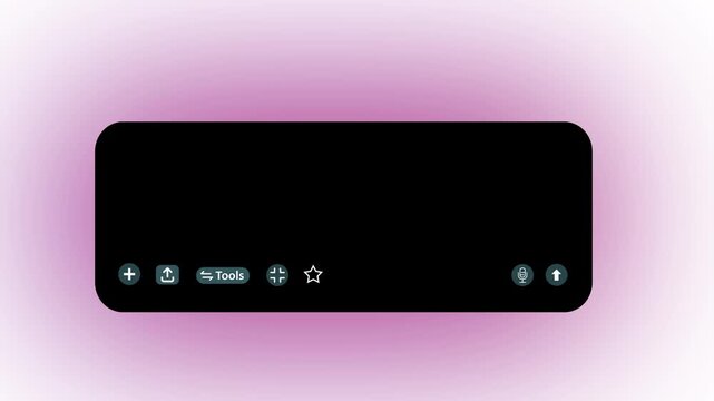 AI chat gpt bot interface with icons, Motion graphics of search box concept. 4k video