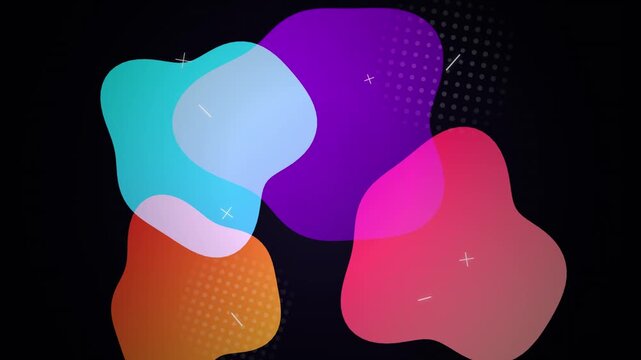 Abstract Organic Shapes Morphing Smoothly in Neon Light against Black Background